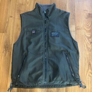 US Expedition Vest Men's Gray Green Fleece Reversible Soft Shell Full Zip MED